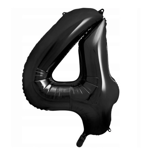 Balon foliowy urodzinowy czarny cyfra 4